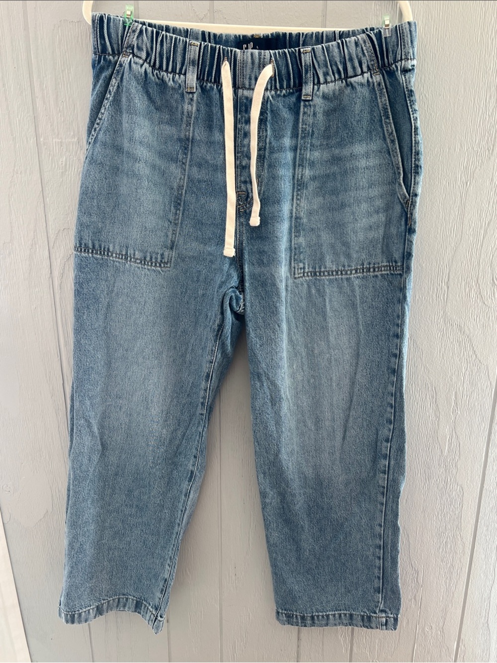 GAP Women’s Super Soft Denim Barrel Jeans with Drawstring Large